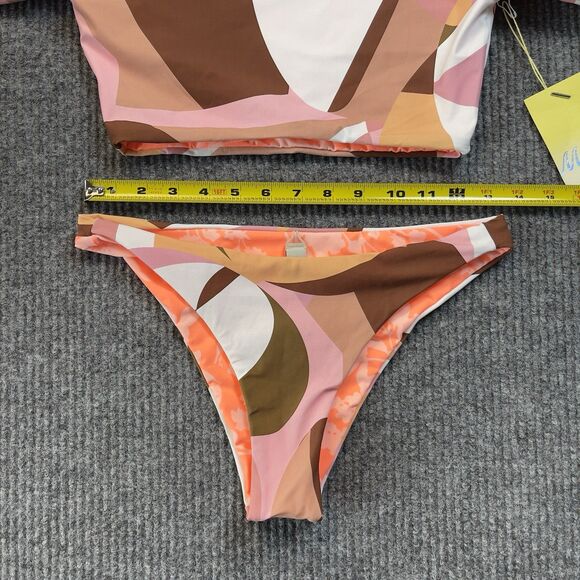 Maaji Swimwear Set Womens Medium Long Sleeve Top Bikini Bottom Reversible NEW - Picture 7 of 8